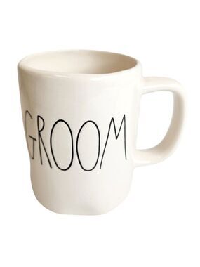 Rae Dunn Magenta Artisan Collection Groom Mug Ceramic White